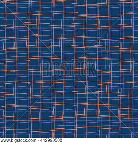 An Abstract Rough Checkered Navy Vector Pattern
