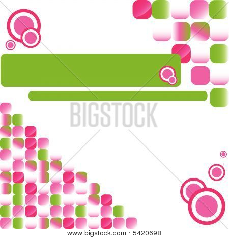 Mosaik Pink grøn baggrund