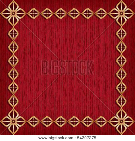 Red background with golden frame