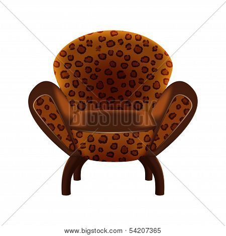 chair in leopard-print upholstery