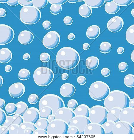Blue seamless background with bubbles