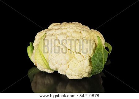 Cauliflower isolated on black