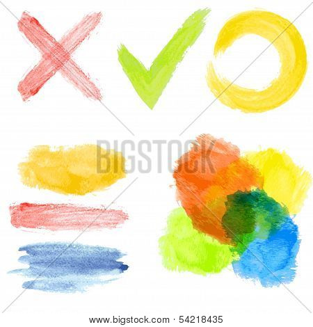 set of color blots