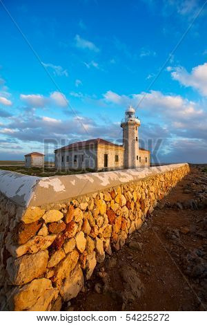 Menorca Punta Nati Faro lighthouse in Ciutadella Balearic Islands of Spain