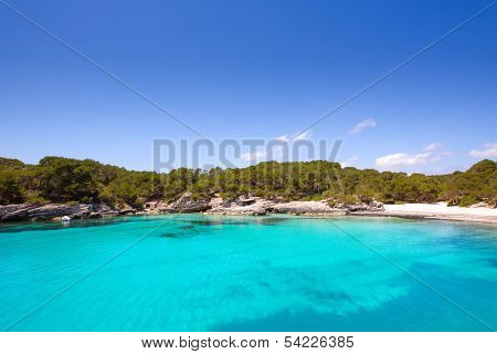 Menorca Cala en Turqueta Ciutadella turquoise Mediterranean at Balearic islands
