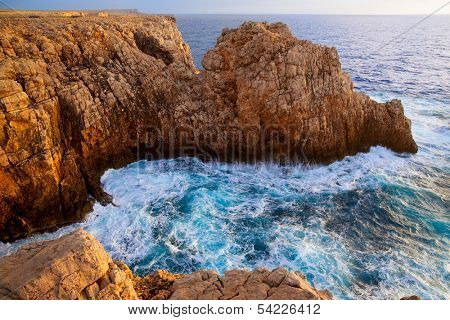 Menorca Punta Nati sunset in Ciutadella Balearic Islands at Mediterranean sea