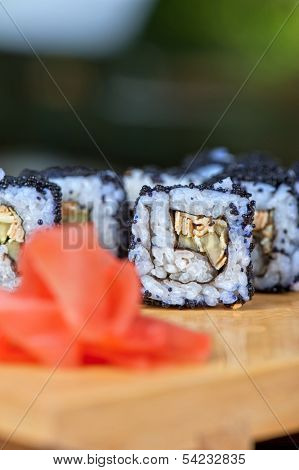 Japanese cuisine - tobico sushi rolls