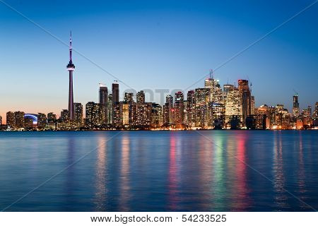 Night Scene Of Downtown Toronto