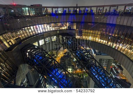 Wide Angle Photo Of The Top Of  Umeda Sky Building In Osaka Japan