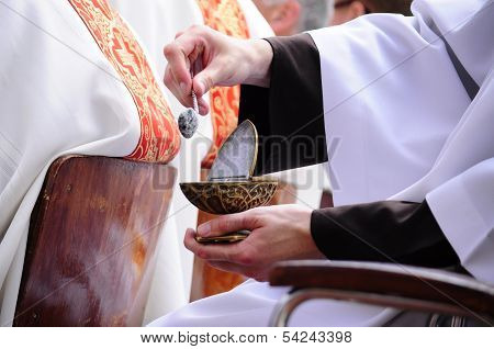 Procession of Body of Christ. Priests