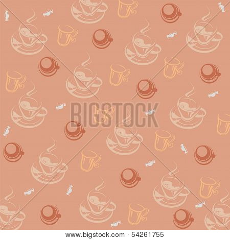 beige background with cups and candy