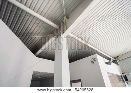 Pillar Inside An Industrial Hall