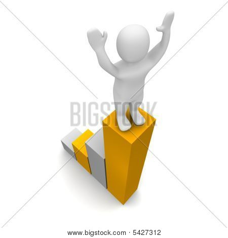 Man On The Top Of Growing Chart