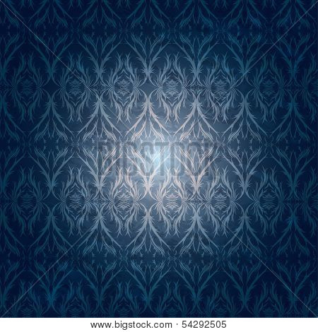 Vintage seamless pattern with elegant floral curls
