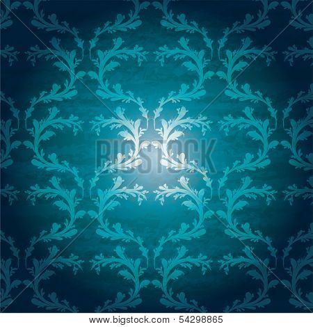Seamless blue floral background