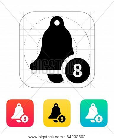 Ringing bell with number icon.