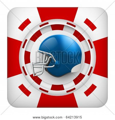 Square red casino chips of usa football sports betting