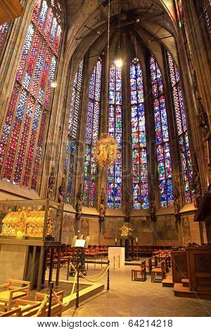 Interior of Aachen imperial cathedral, Germany