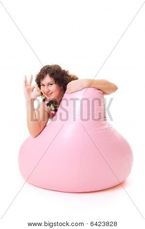 Docela drsná zobrazeno Ok znamení a s úsměvem