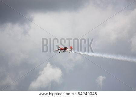 Riga, Latvia - August 20: Pilot From Russia Svetlana Kapanina On Su-26 Participating In Riga Fai Eli