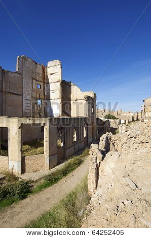 Belchite village destroyed in a bombing during the Spanish Civil War, Saragossa, Aragon, Spain