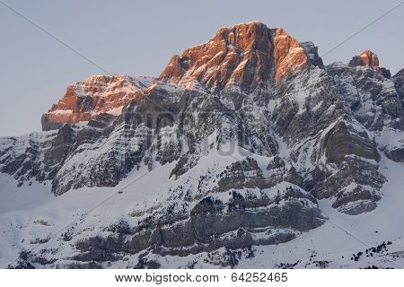 Sunrise in Telera Peak, Partacua Mountains, Tena Valley, Pyrenees, Huesca, Aragon, Spain