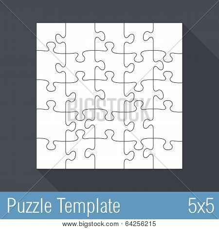 Jigsaw Puzzle Template 25 Pieces