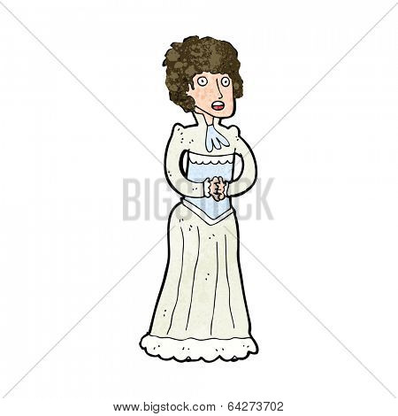 cartoon shocked victorian woman