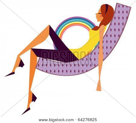 sexy girl relaxing on couch