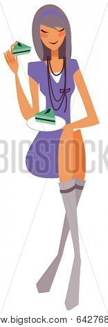 sexy girl eating cake