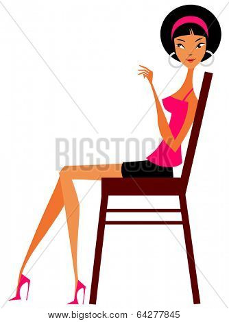 sexy girl sittng on chair