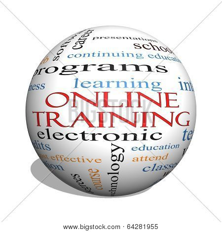 Online Training 3D Sphere Word Cloud Concept