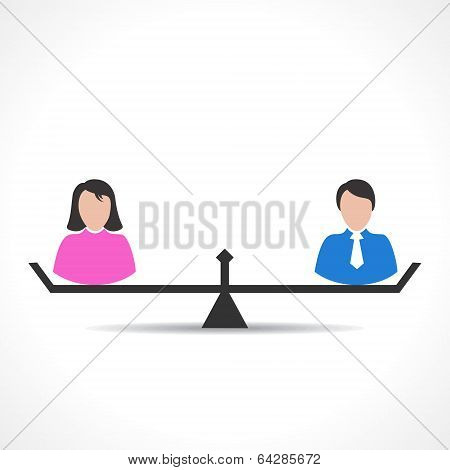 male and female comparison or equality concept vector