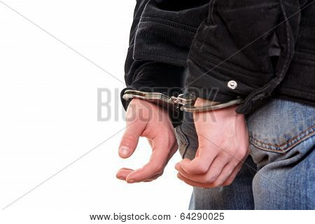 Handcuffs On Hands Closeup