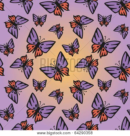 Butterfly Pink-purple Seamless Texture