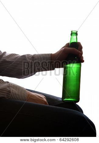 Person Holding Beer Bottle