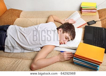 Teenager Sleeps After Learning