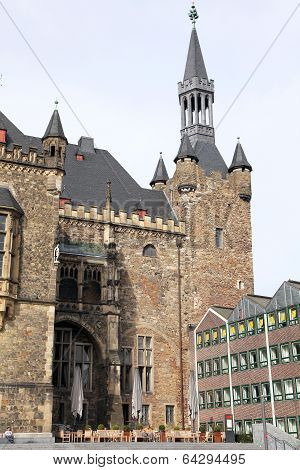 Facade Of Town Hall At Aachen, Germany