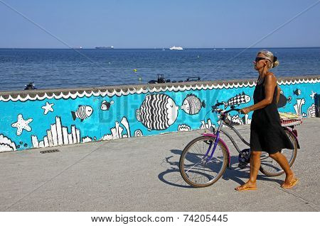 Sea Promenade In Gdynia City, Baltic Sea, Poland