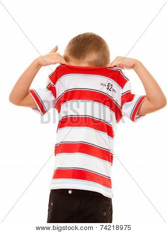 Childhood Independence Concept - Little Boy Dressing Up
