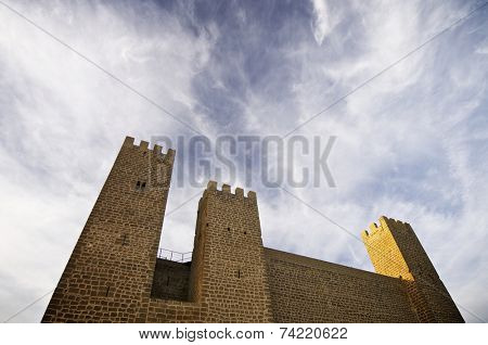 Castle in Sadaba with beauty sky in Saragossa, Aragon, Spain