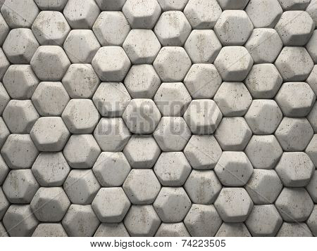 Abstract pattern of hexahedron stone pieces illustration