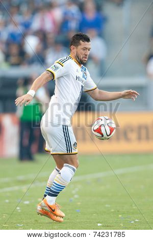 CARSON, CA - OCT 19: Dan Gargan in action during the Los Angeles Galaxy MLS game against the Seattle Sounders on October 19th 2014 at the StubHub Center.