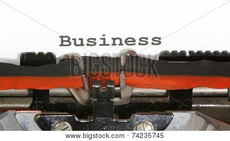 Business Written With Black Ink With The Old Typewriter