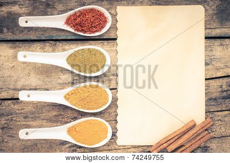 Spices Recipe Background.
