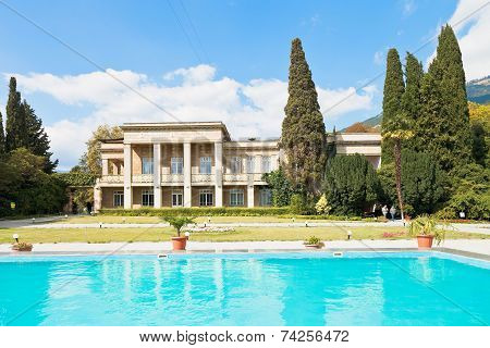 Pool And Building In Nikitsky Botanical Garden