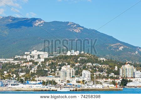 Skyline Of Yalta City In Crimea In September