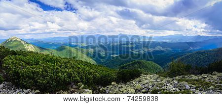 Carpathian mountain landscape panorama