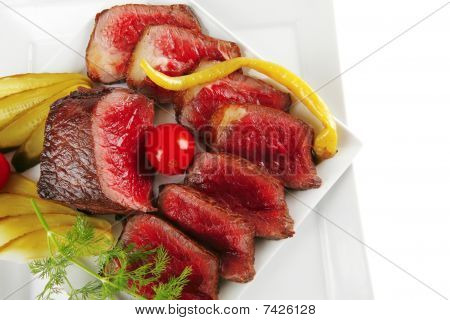 半生的牛肉