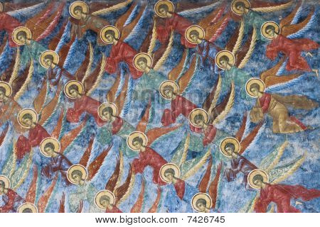 Dettaglio da un affresco dipinto dal monastero Sucevita (Romania)